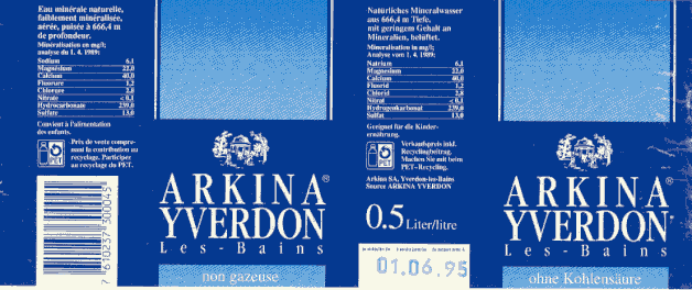 Label of Arkina Yverdon