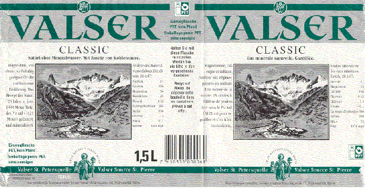 Label of Valser