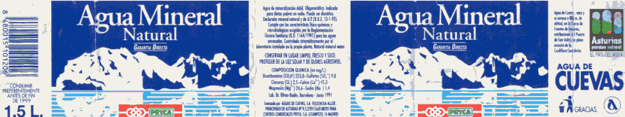 Label of Agua de Cuevas