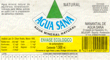 Label of Agua Sana