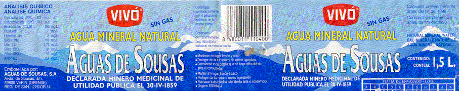 Label of Aguas de Sousas