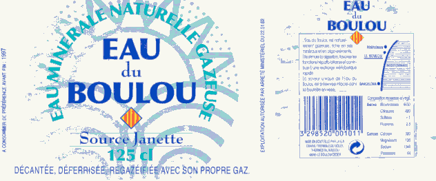 Label of Eau du Boulou