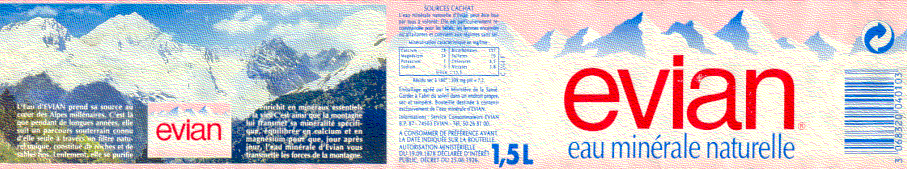 Label of Evian