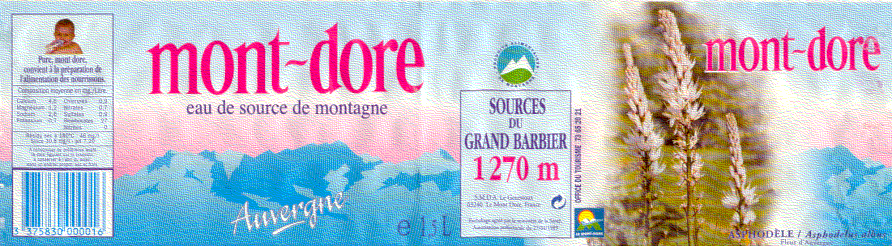 Label of Mont Dore - Source du Grand Barbier