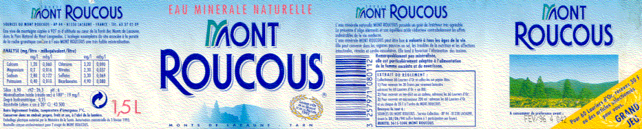 Label of Mont Roucous