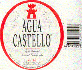 Label of Agua Castello