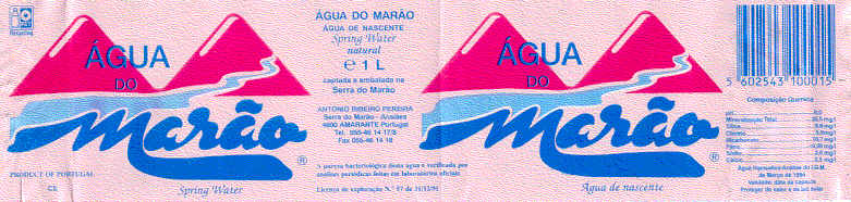 Label of Agua do Marao