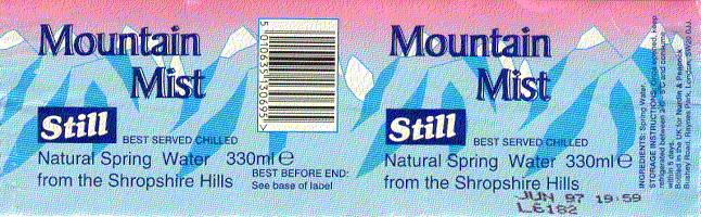 Label of Mountain Mist